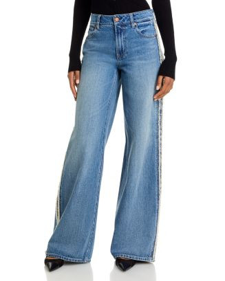 Alice and Olivia Trish Mr. Baggy Mid Rise Jeans in Denim  | Bloomingdale's Women | Bloomingdale's (US)