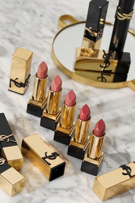 Luxury lip haul with one of the best lipstick formulas I've ever tried! Swatching the neutral shades of the new @yslbeauty Rouge Pur Couture - they're smoothing, creamy with impressive pigment and a glossy finish.

Top to bottom:
N1
N3
N5
N8
N12

My favorites are N3 and N5 but they're all stunning! Did you check any of these out? What's your favorite formula from YSL?

#LTKbeauty
