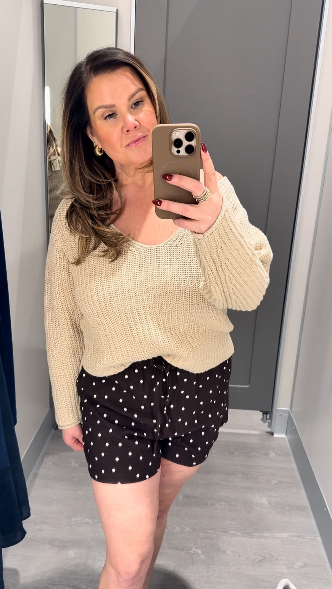 This sweater absolutely went home with me! I’ve gotten so much wear out of it already. It’s the perfect winter to spring and fall transition piece 

Sweater fits oversized, so I grabbed a med 
Shorts Med  

#LTKSeasonal #LTKOver40 #LTKMidsize
