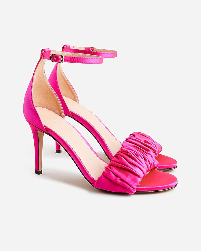 Collection Rylie ruched-strap heels in satin | J. Crew US