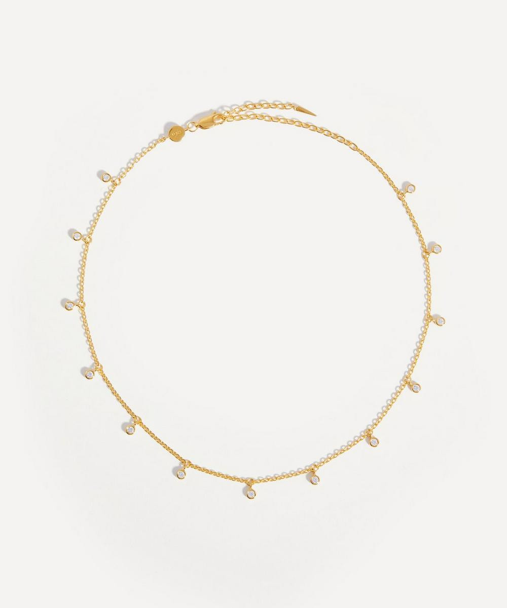 18ct Gold Plated Vermeil Silver Interstellar Cubic Zirconia Drop Choker Necklace | Liberty London (US)