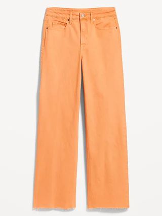 Extra High-Waisted Wide Leg Cut-Off Jeans for Women | Old Navy (US)