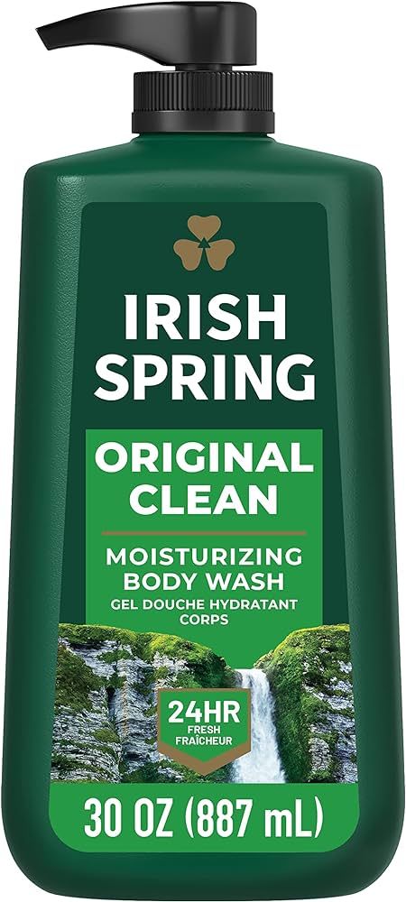 Irish Spring Men's Body Wash Pump, Original Clean Body Wash for Men, Smell Fresh and Clean for 24... | Amazon (US)