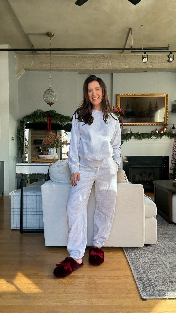 I swear I have this exact same set from Abercrombie but it is from Target and is 1/3 of the price. Super cozy & love these little fuzzy bow slippers. 

#LTKootd #LTKSaleAlert