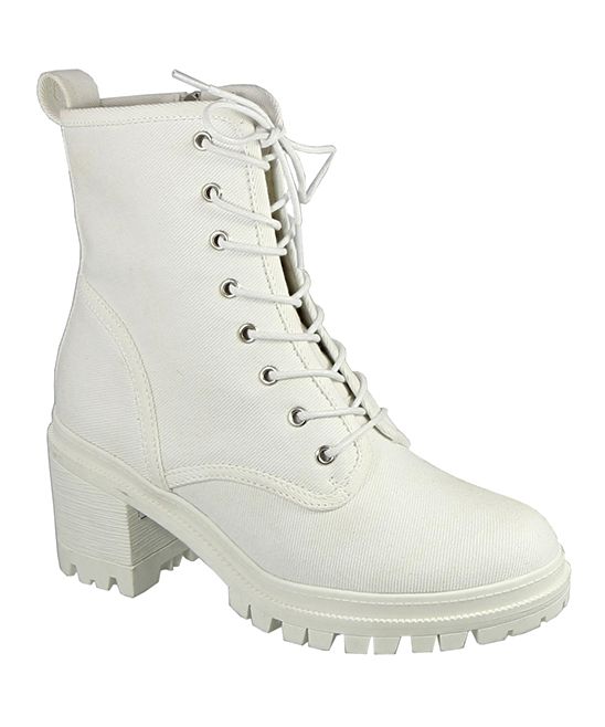 TOP MODA Women's Casual boots WHITE - White Dion Combat Boot - Women | Zulily