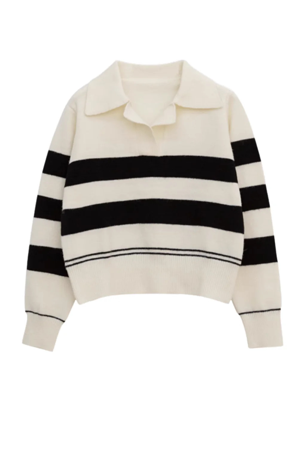 'Addison' Collared Stripe Short Sweater (2 Colors) | Goodnight Macaroon