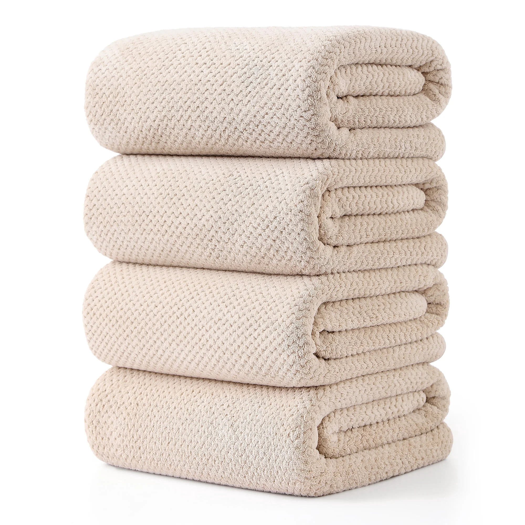 Jessy Home 4 Pack Towel Set Oversized Bath Sheet Towels 600 GSM Ultra Camel Bath Towels | Walmart (US)