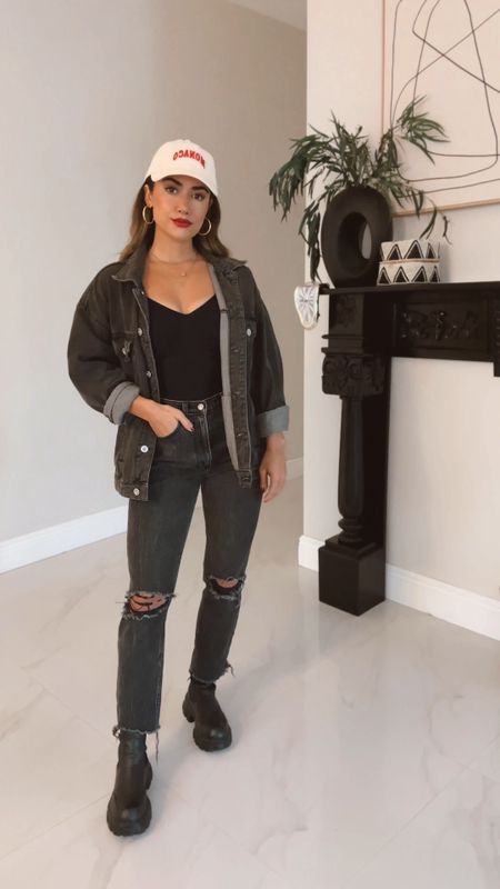 All Black Outfit ✌🏼🖤

Jeans: 26S
Jacket: S (size up for oversized fit)
Boots: TTS
Bodysuit: XS

Ankle jeans, denim jacket, Abercrombie, gap, Amazon fashion, Amazon finds, red lipstick, Charlotte tilbury, Fall outfits, fall style, black boots, chelsea boots, petite. 

#LTKfindsunder100 #LTKVideo #LTKSeasonal