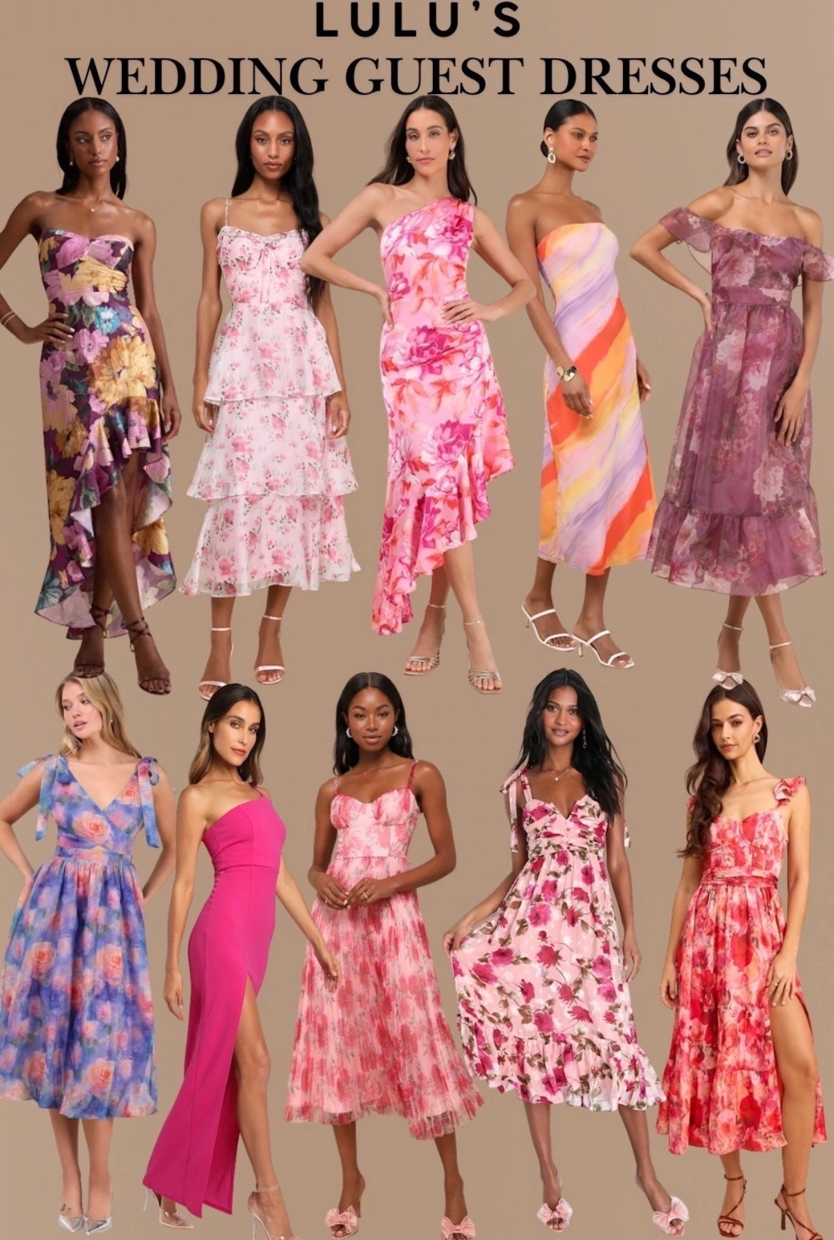 Wedding guest dress szn is IN FULL SWING and Lulu’s is absolutely delivering!! 💐🌸


Here’s every dress in this collage:
🌸 Purple and yellow floral ruffle wrap midi dress
🌸 Pink floral tiered chiffon midi dress
💗 Hot pink one shoulder floral asymmetrical maxi
🌈 Multicolor swirl strapless midi dress — so unique!!
💜 Dusty purple floral off shoulder midi dress
💙 Blue floral tie shoulder midi dress
💗 Hot pink one shoulder slit maxi dress
🌸 Pink watercolor tulle midi dress
🌸 Pink floral sweetheart ruffle midi dress
🌸 Red and pink floral ruffle two piece midi set

Select dresses on sale for an extra 30% off with code 30OFF and 20% off with code DEALS20 🤩


Everything linked below, tap to shop your favorites! 👇🏻💕

#lulus #lulusdresses #lulusweddingguest #weddingguestdress #weddingguestoutfit #weddinggueststyle #weddingseason #summerwedding #gardenpartydress #gardenpartywedding #outdoorwedding #beachwedding #floraldress #floralmaxi #floralmidi #chiffondress #tiereddress #ruffledress #oneshouldderdress #straplessdress #offshoulderdress #twopiecedress #pinkdress #hotpinkdress #purpledress #bluedress #redfloraldress #watercolordress #weddinginspo #bridalparty #maidofhonor #weddingguest2026 #summerdress #summerdresses2026 #specialoccasiondress #cocktaildress #formaledress #eveningdress #dresscode #affordableluxury #designerlookalike #thelookforless #summerstyle #summerfashion #over40style #over40fashion #over40outfits #momstyle #weddingoutfit #eventdressing #ootd #LTKootd #LTKOver40 #LTKSeasonal #LTKWedding #LTKFindsUnder100 #LTKstyletip #LTKshoecrush #LTKparty #LTKGiftGuide

#LTKWedding #LTKOver40 #LTKSeasonal