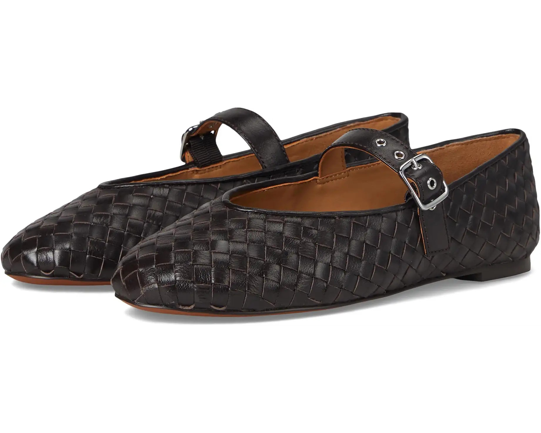 Women's Madewell The Remy Mary Jane Flat in Woven Leather | Zappos.com
