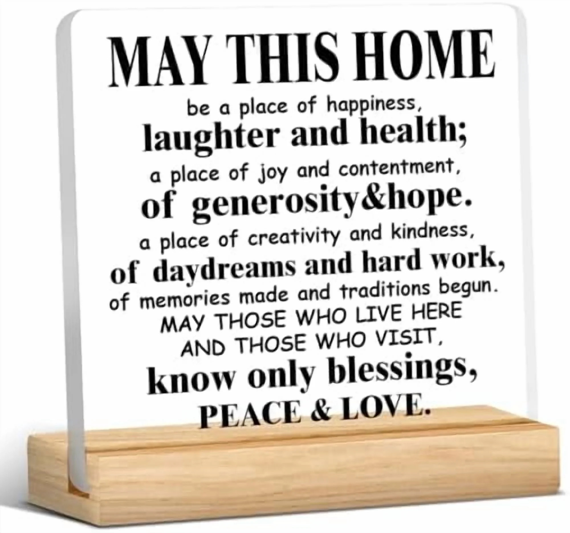 Housewarming Gifts for Women and Men - May This Home Acrylic Desk Sign Decor - Religious House Wa... | Walmart (US)
