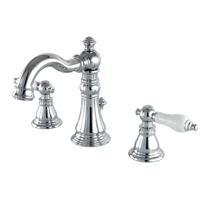 Kingston Brass American Patriot Polished Chrome Widespread 2-Handle Bathroom Sink Faucet with Dra... | Lowe's