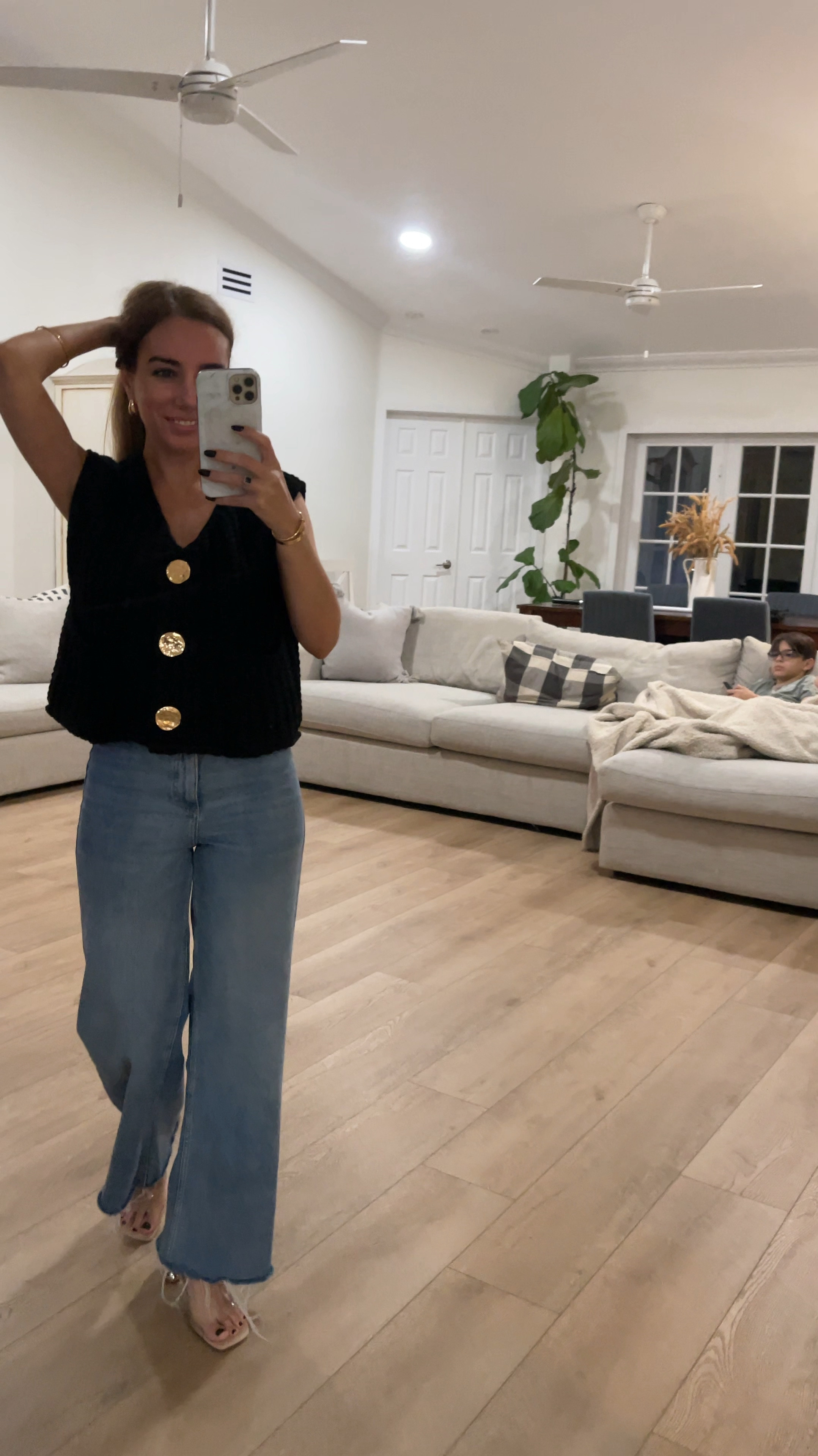 Amazon sweater vest! Wide leg jeans 

#LTKSeasonal #LTKStyleTip