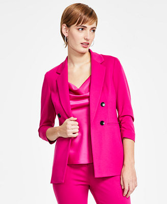 Bar III Women's Ruched-Sleeve Open-Front Blazer, Created for Macy's - Macy's | Macy's