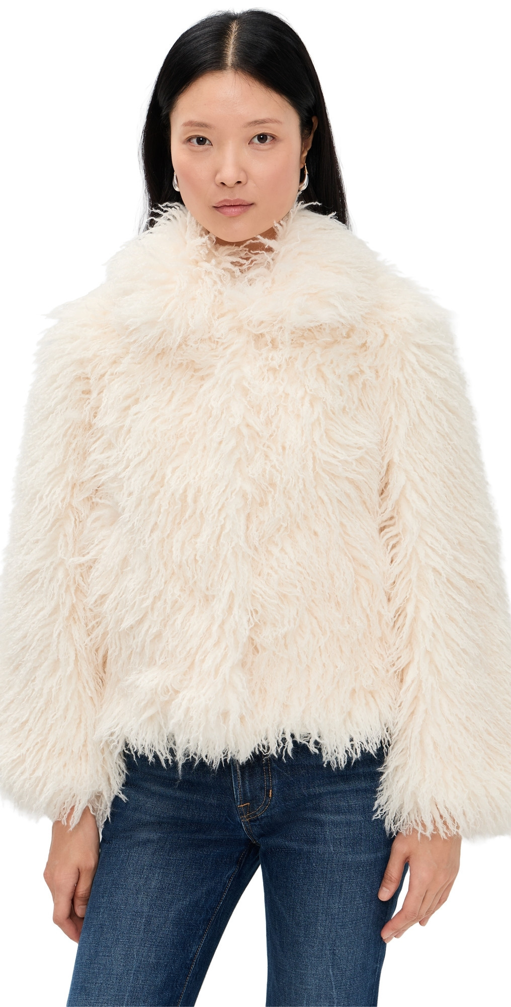 Cinq à Sept Geraldine Faux Fur Coat Ivory/Ivory XS | Shopbop