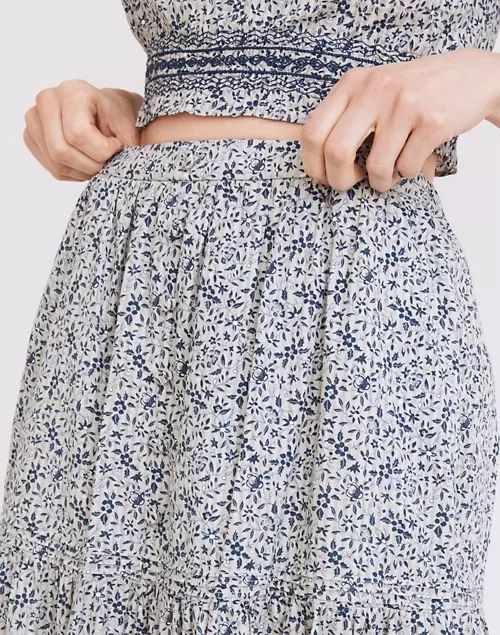 Button-Front Tiered Maxi Skirt in Florentine Floral | Madewell