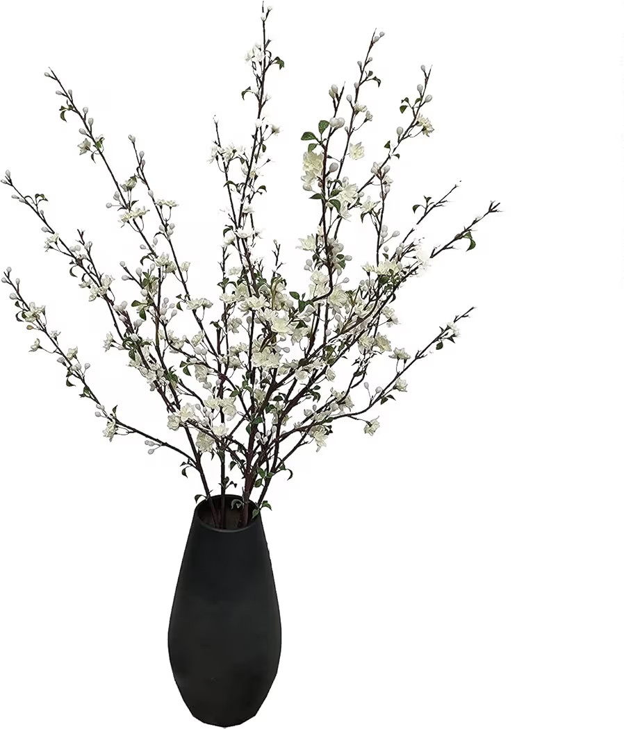 ATFL Artificial Plum Blossom Flowers,6 Pcs Faux Branches for Vase,Artificial Cherry Blossom Branc... | Amazon (US)