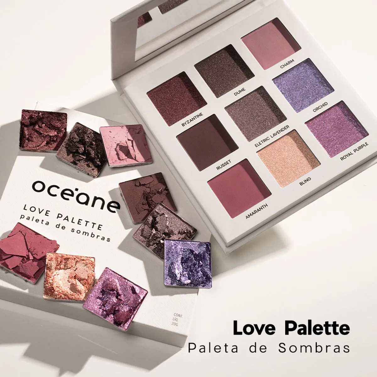 Paleta de Sombras - Love Palette Océane Limited 20g - Maquiagens e cosméticos Océane: Pincéis... | Oceane (BR)