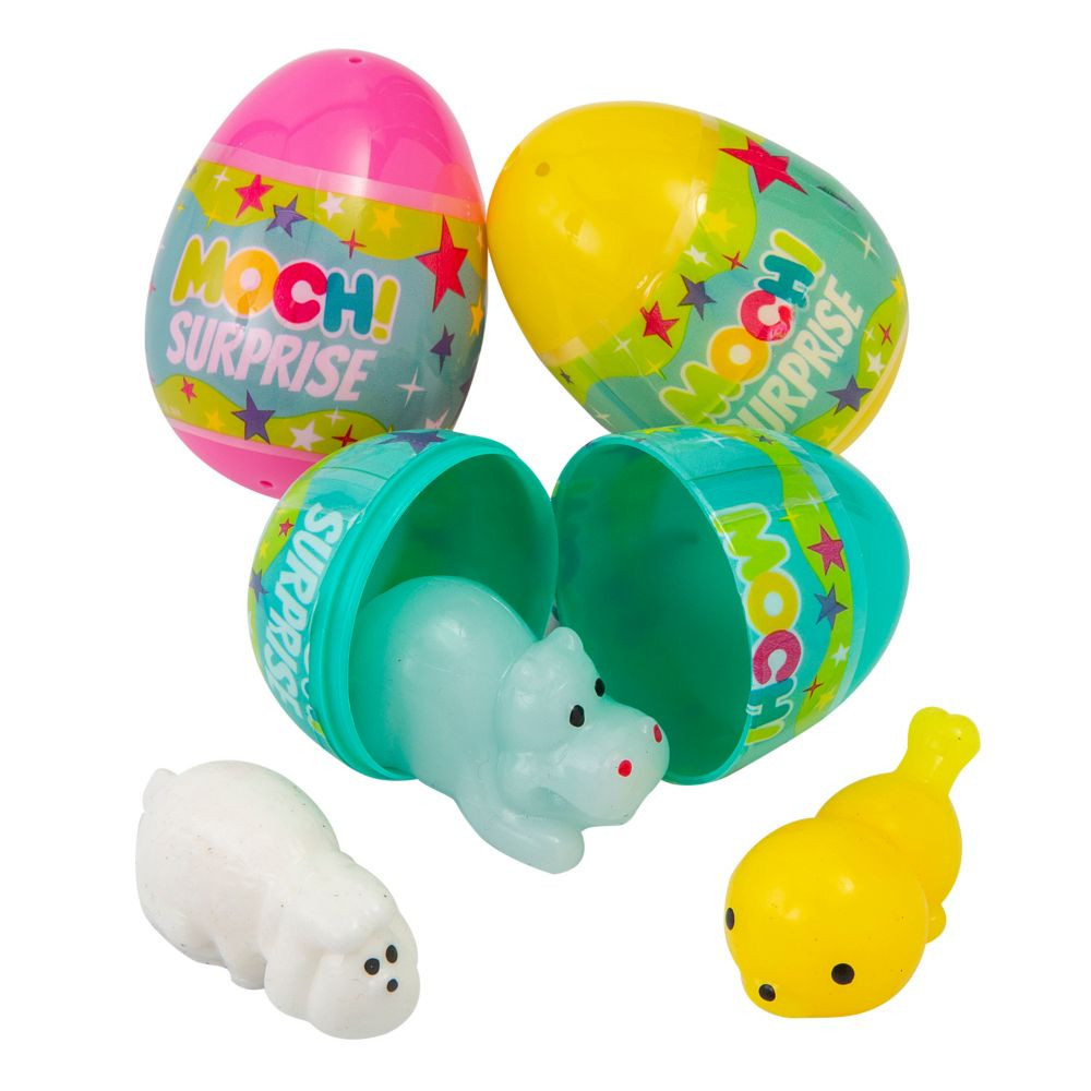 2 1/4"" Bulk 96 Pc. Mochi Surprise Squishy-Filled Plastic Easter Eggs | Oriental Trading Company