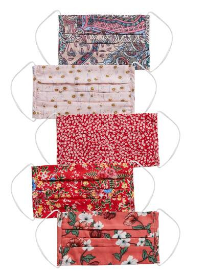5pcs Ditsy Floral Pattern Face Mask | SHEIN