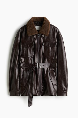 H & M - Coated belted jacket - Chocolat | H&M (FR, IT, ES, PT, BE)