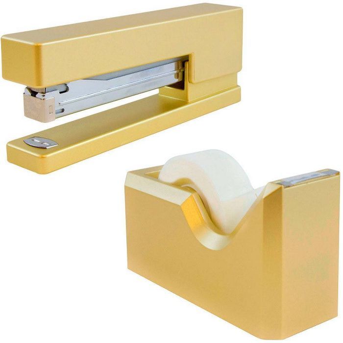 JAM Paper Stapler & Tape Dispenser Desk Set Gold | Target