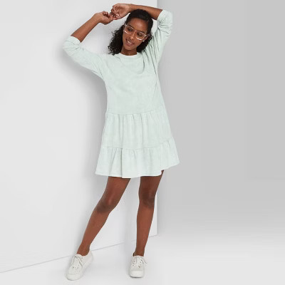 Women's Mineral Wash Long Sleeve Sweatshirt Dress - Wild Fable™ | Target