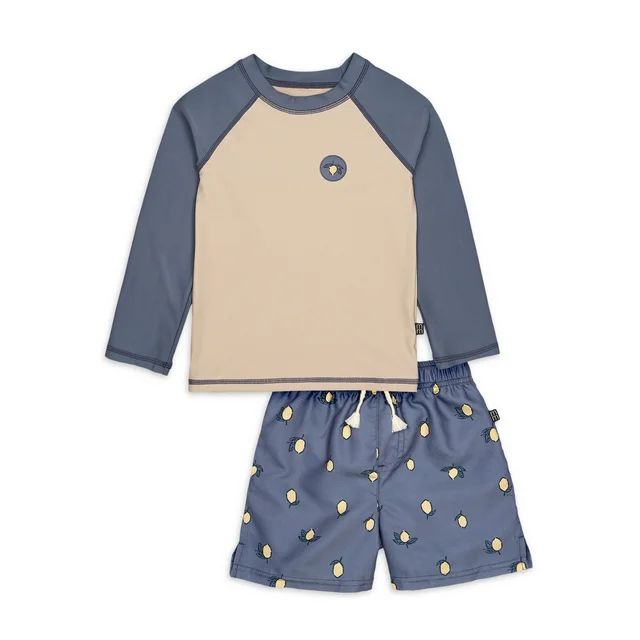 Modern Moments By Gerber Baby and Toddler Boy Rashguard and Swim Trunks Set, 12M-5T | Walmart (US)
