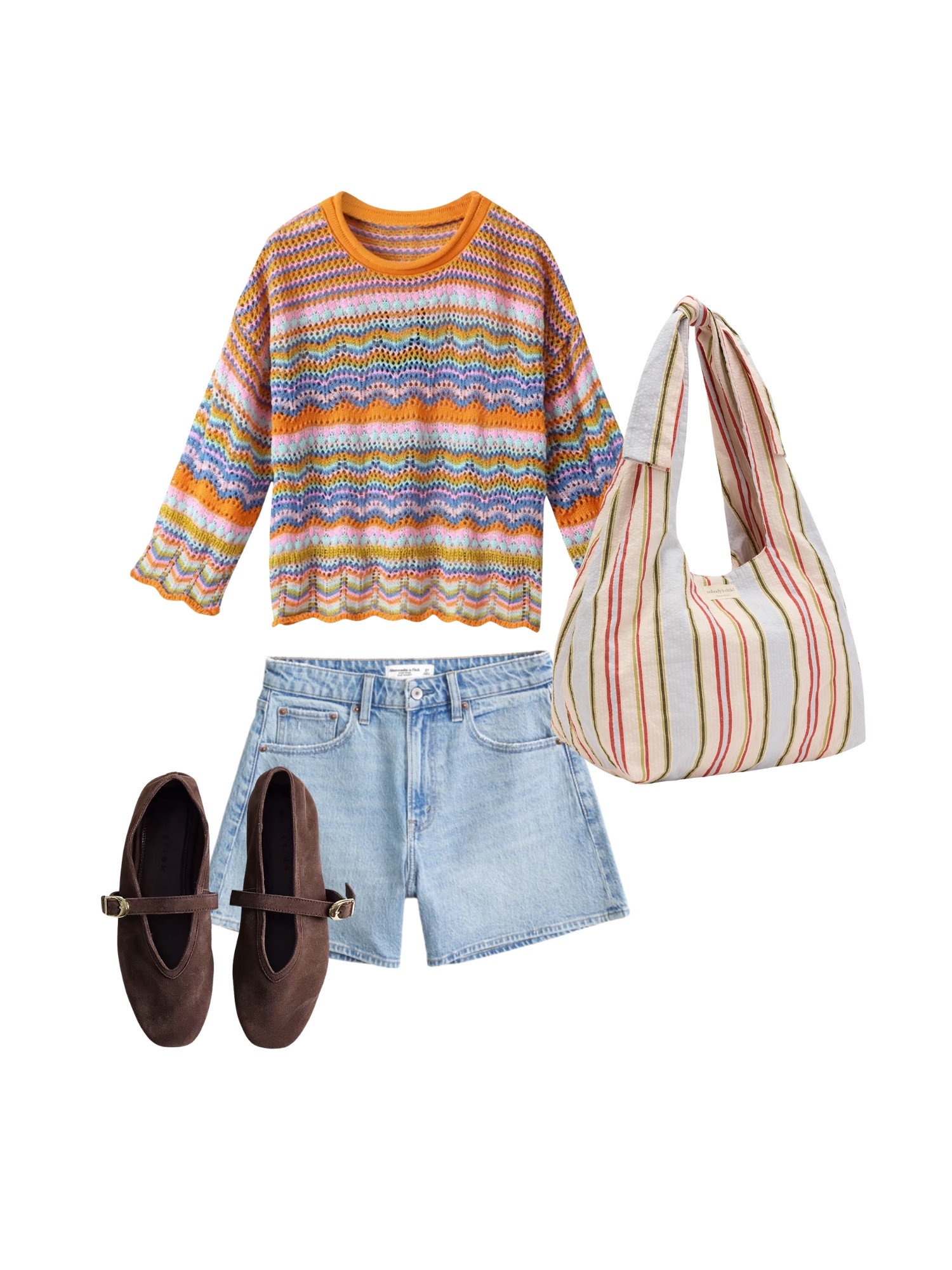 Fun and bright spring outfit inspo, patterned orange jumper with my favourite shorts 

 #LTKspring #LTKstyletip