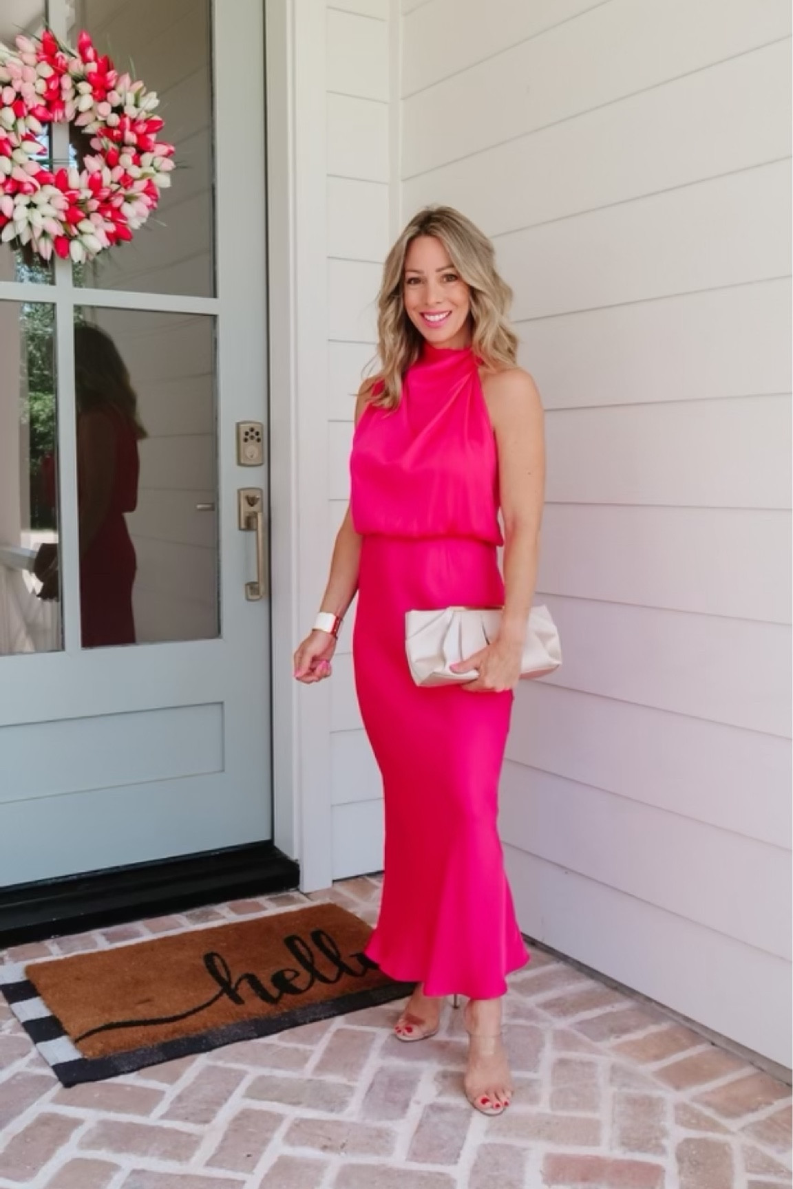 Dress • Heels • Clutch 

Dress Fit: I’m wearing size Small 

Wedding Dress Style, Amazon Fashion, Affordable Fashion 