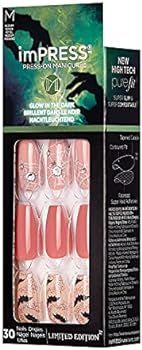 Amazon.com: Kiss imPRESS Press on Manicure Halloween Nails - Let Me In, Medium Length, Coffin Shape, | Amazon (US)