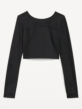 PowerSoft Cropped Long-Sleeve Top for Women | Old Navy (US)