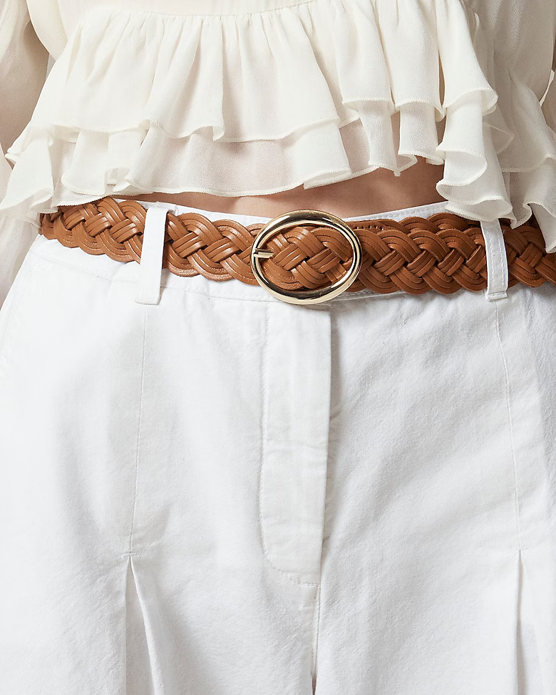 Braided Italian leather belt | J. Crew US
