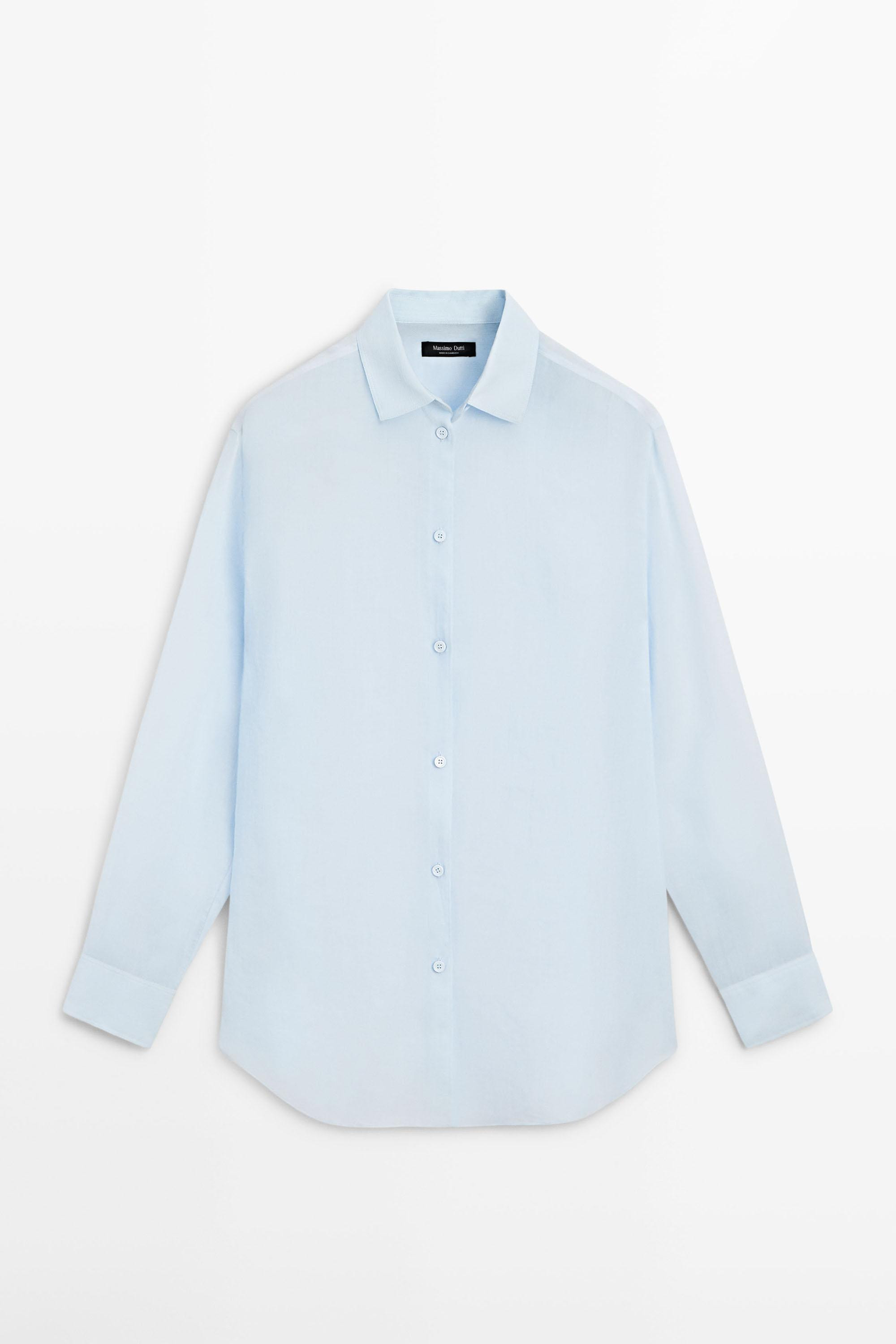 Flowing shirt with shirt collar | Massimo Dutti UK