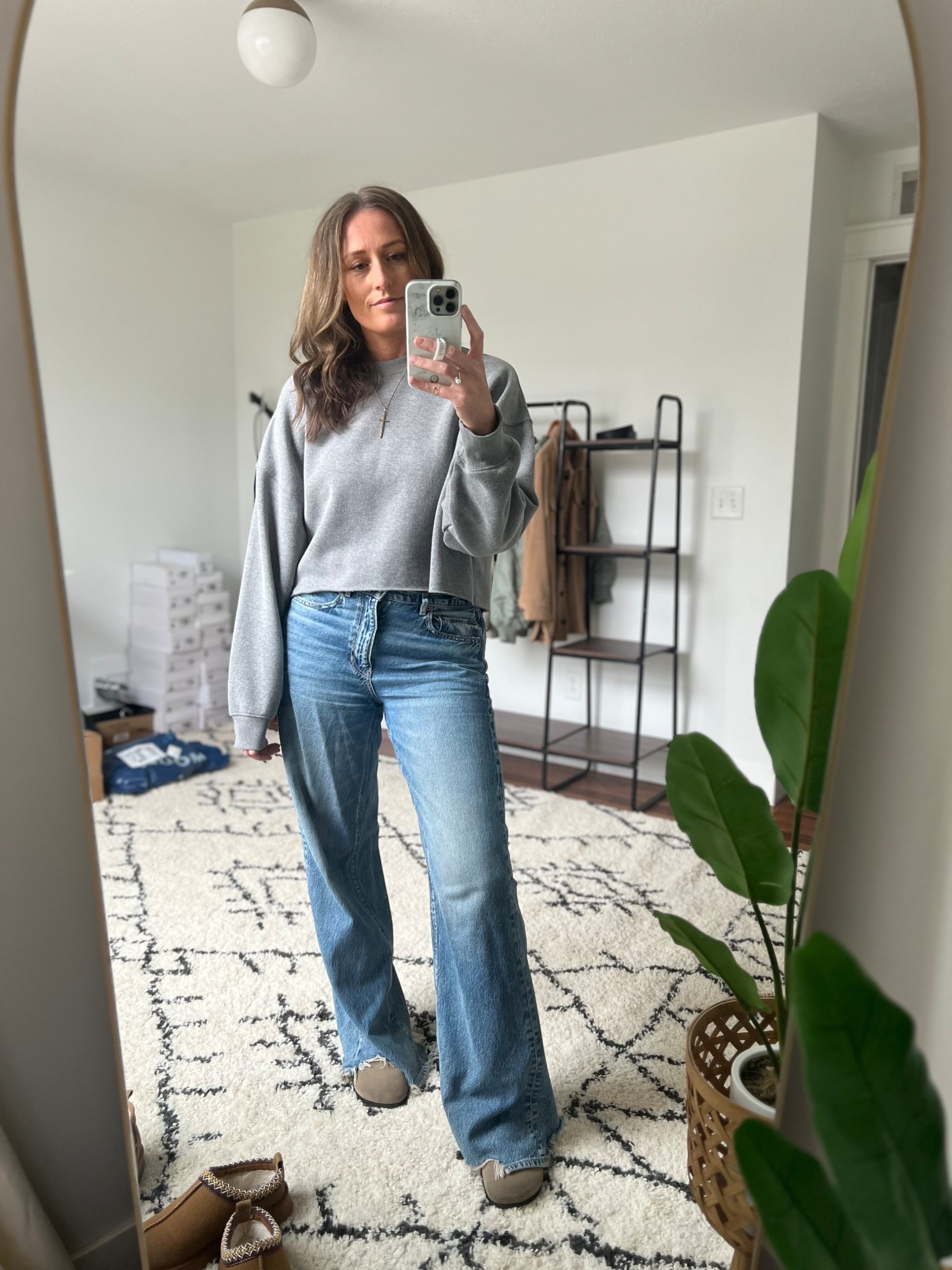 Sweatshirt is a large. Jeans are a 6 long.

Everyday outfits. Easy outfits. Easy outfit ideas. Neutral basics. Spring outfits. Spring outfit idea. Casual outfits. Basic mom outfit. Casual outfit idea. Casual outfit. Everyday outfit. Mom outfit. Street style.

#LTKFindsUnder100 #LTKFindsUnder50 #LTKOver40
