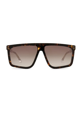 Isabel Marant Rectangular Flat Top Sunglasses in Brown from Revolve.com | Revolve Clothing (Global)