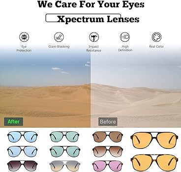 Xpectrum Trendy Retro Sunglasses for Men Women 70s Vintage Aviator Sun Glasses Classic Shades | Amazon (US)