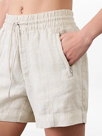 Retreat Linen Mid Rise 4" Short | Athleta