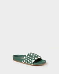 Sonnie Green Gingham Woven Sandal | Loeffler Randall