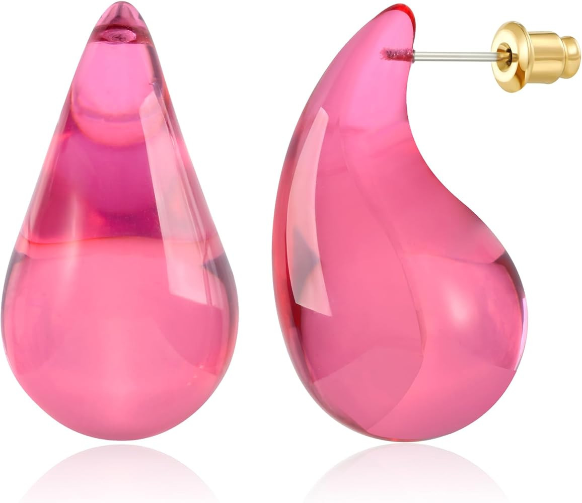 Waterdrop Earrings for Women Four Color Teardrop Earrings Chunky Earrings Dupes Earrings Perfect ... | Amazon (US)