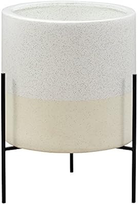 Amazon Brand – Rivet Mid-Century Ceramic Planter with Stand, 17"H, White | Amazon (US)