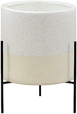 Amazon Brand – Rivet Mid-Century Ceramic Planter with Stand, 17"H, White | Amazon (US)