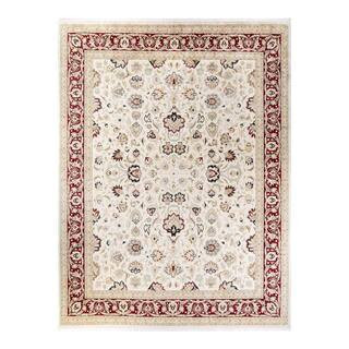Mogul 12 ft. x 15 ft. Ivory Oriental Wool Indoor Area Rug | The Home Depot