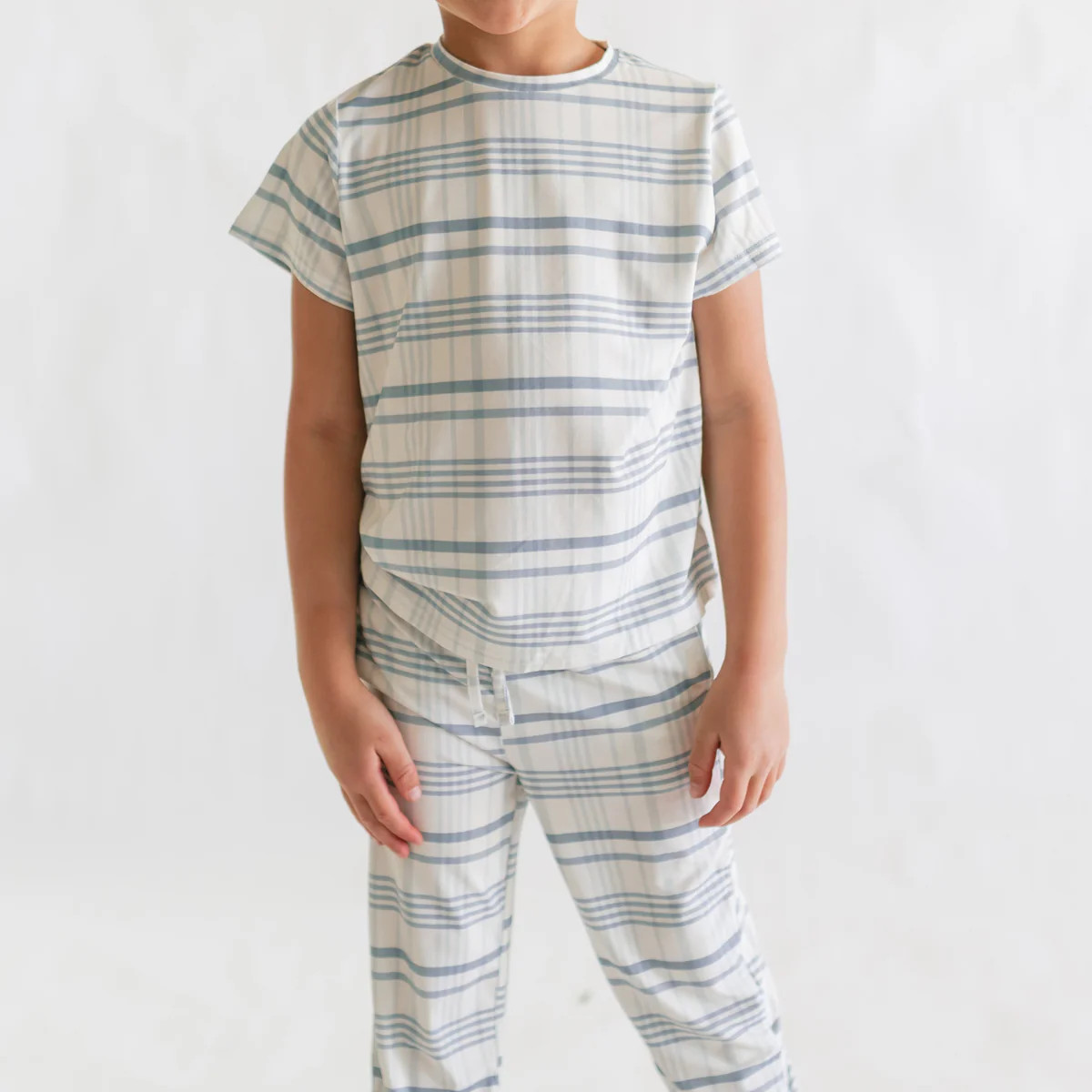 Youth Jogger Set In Blue Plaid | Silks Design