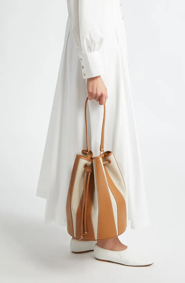 Altuzarra Large Drum Canvas & Leather Bucket Bag | Nordstrom | Nordstrom