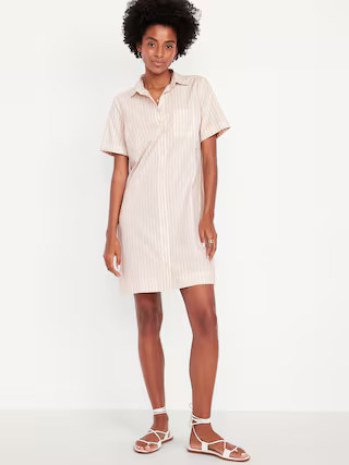 Striped Mini Shirt Dress | Old Navy (US)