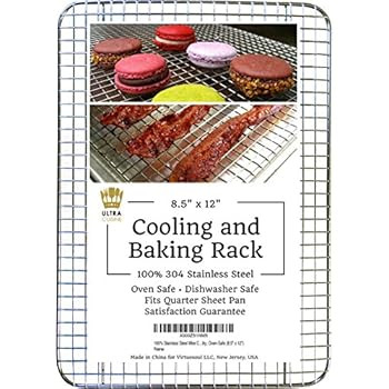 Ultra Cuisine 100% Stainless Steel Thick Wire Cooling & Baking Rack fits Quarter Sheet Pan, Oven ... | Amazon (US)