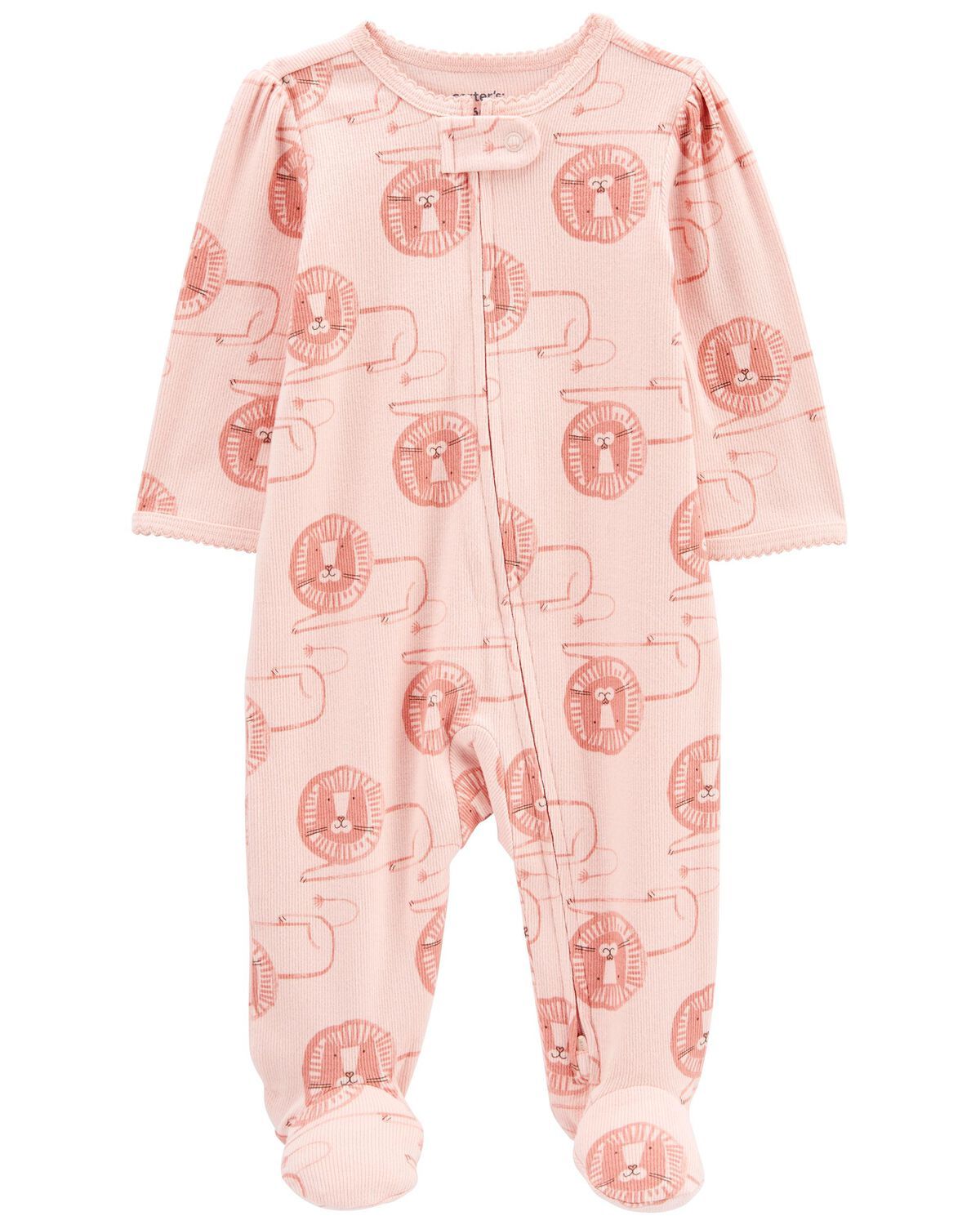 Pink Baby Lion 2-Way Zip Cotton Blend Sleep & Play | carters.com | Carter's