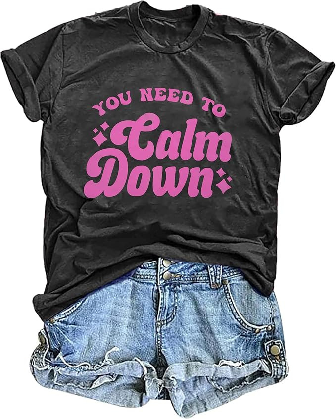 JINTING You Need to Calm Down T-Shirt Woman Country Concert Tops Music Lovers Tee LGBTQ Pride Gif... | Amazon (US)