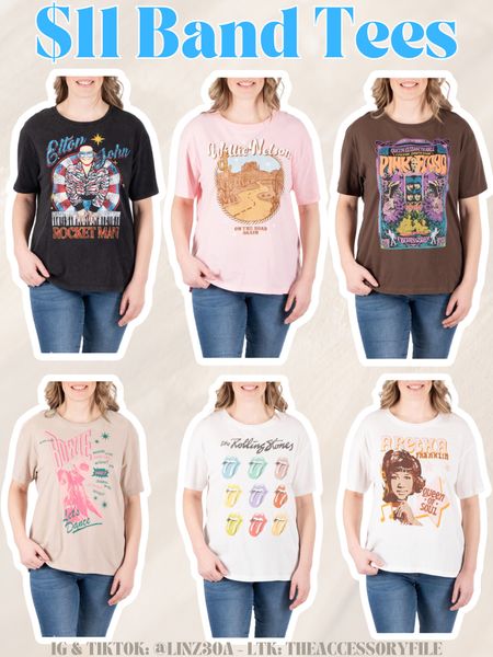 Graphic band tees - would be cute with denim shorts & cowboy boots for a concert look! 

I got mine in an XS and it fits comfortably. 

Summer outfit, graphic tees, summer fashion, casual outfit ideas, concert outfit 

#LTKStyleTip #LTKFindsUnder50 #LTKSeasonal